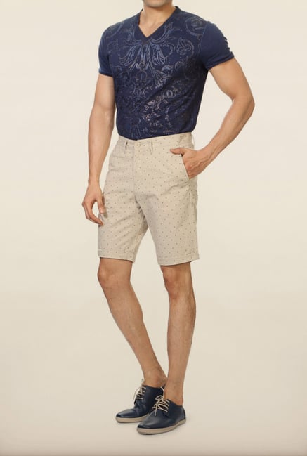 Allen Solly Beige Polka Dot Shorts Allen Solly Beige Polka Dot Shorts