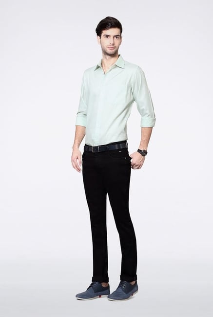 Allen Solly Green Solid Casual Shirt Allen Solly Green Solid Casual Shirt