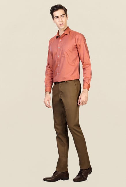 Allen Solly Khaki Cotton Trouser Allen Solly Khaki Cotton Trouser