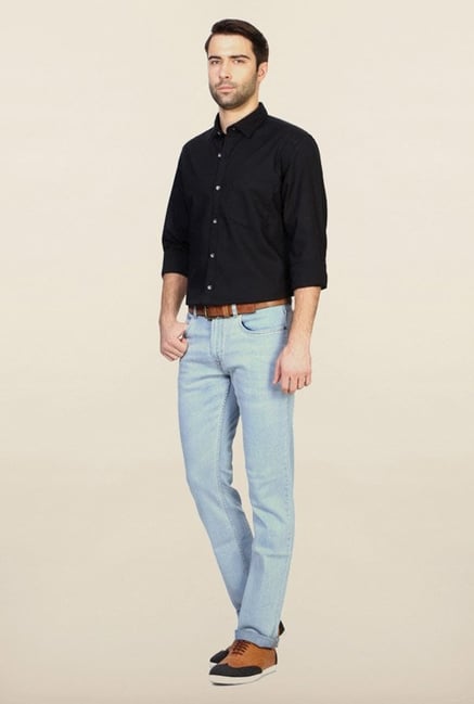 Peter England Black Solid Casual Shirt Peter England Black Solid Casual Shirt