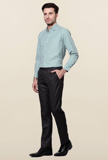 Peter England Black Solid Slim Fit Trouser Peter England Black Solid Slim Fit Trouser