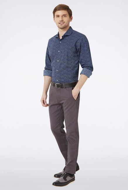 Peter England Blue Printed Casual Shirt Peter England Blue Printed Casual Shirt