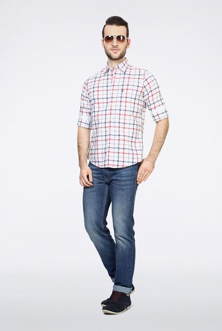 Allen Solly White Checks Casual Shirt Allen Solly White Checks Casual Shirt