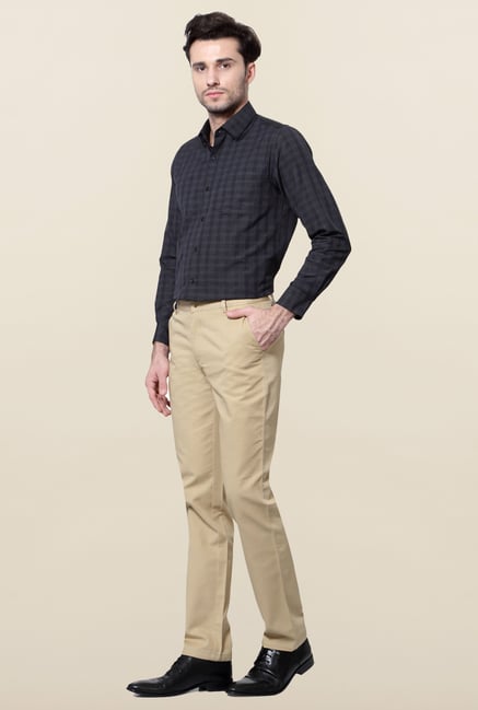 Peter England Khaki Cotton Slim Fit Trouser Peter England Khaki Cotton Slim Fit Trouser