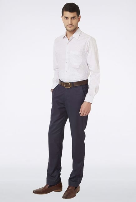 Peter England White Printed Slim fit Casual Shirt Peter England White Printed Slim fit Casual Shirt