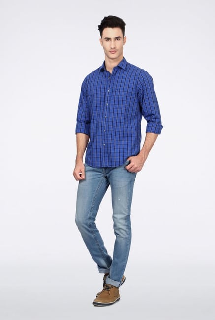 Peter England Blue Casual Shirt Peter England Blue Casual Shirt