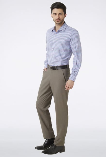 Peter England Blue Checks Slim fit Casual Shirt Peter England Blue Checks Slim fit Casual Shirt