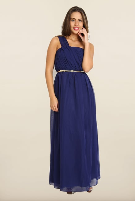 Avirate Navy One Shoulder Maxi Dress Avirate Navy One Shoulder Maxi Dress