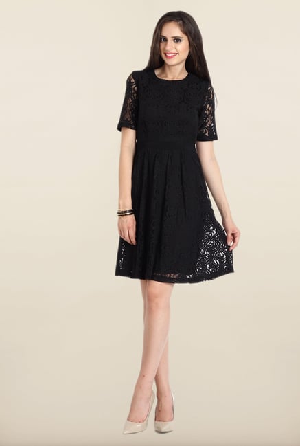 Avirate Black Lace A-line Dress Avirate Black Lace A-line Dress
