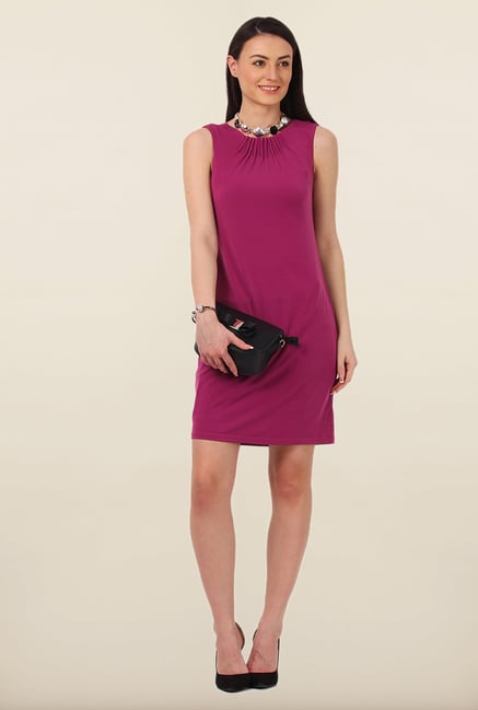 Avirate Purple Solid Shift Dress Avirate Purple Solid Shift Dress