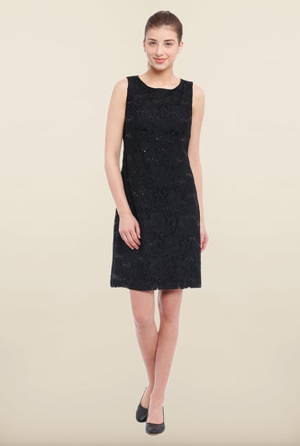 Avirate Black Embellished Shift Dress Avirate Black Embellished Shift Dress