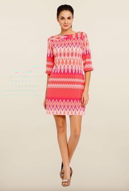 Avirate Red Aztec Print Shift Dress Avirate Red Aztec Print Shift Dress
