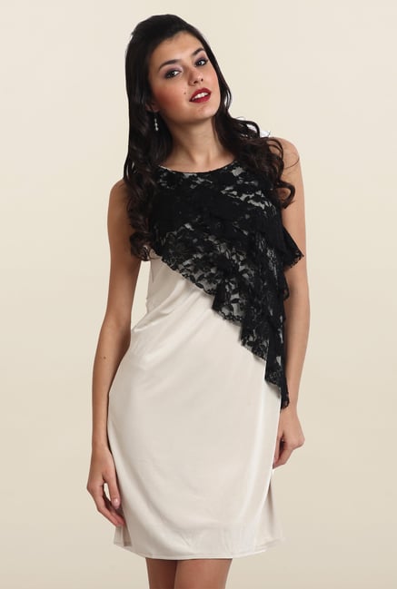 Avirate Off-White Lace Shift Dress Avirate Off-White Lace Shift Dress