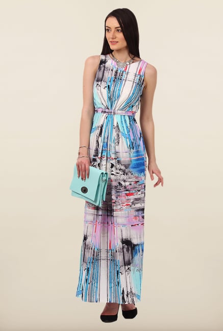 Avirate Multicolor Printed Sleeveless Casual Dress Avirate Multicolor Printed Sleeveless Casual Dress