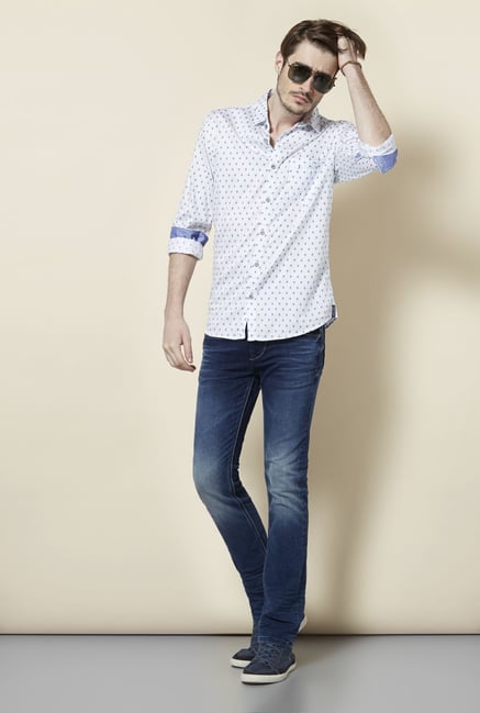 Killer White Diamond Printed Shirt Killer White Diamond Printed Shirt
