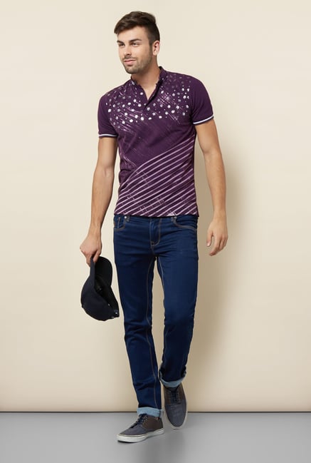 Lawman Purple Printed T shirt Lawman Purple Printed T shirt
