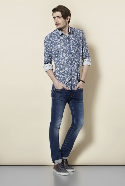 Killer Navy Fossil Printed Shirt Killer Navy Fossil Printed Shirt