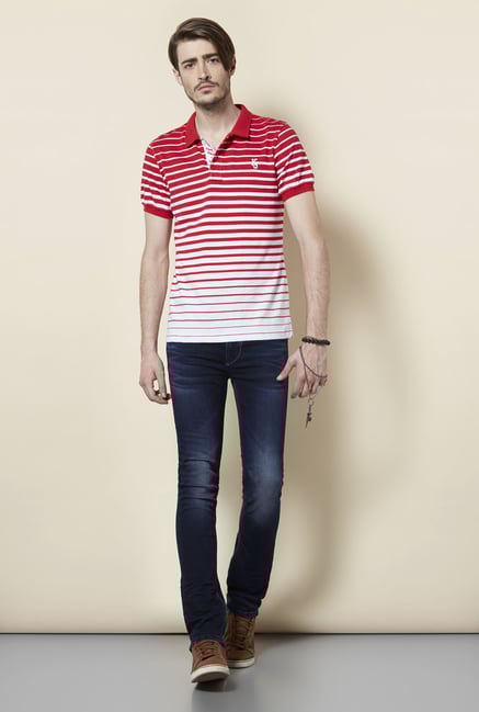 Killer Red Striped Polo T Shirt Killer Red Striped Polo T Shirt