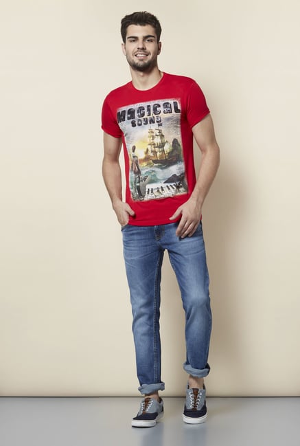 Lawman Red Printed T shirt Lawman Red Printed T shirt