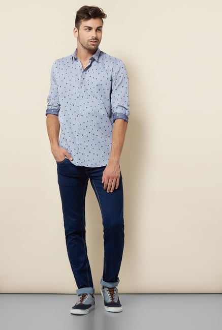 Lawman Blue Printed Casual Shirt Lawman Blue Printed Casual Shirt
