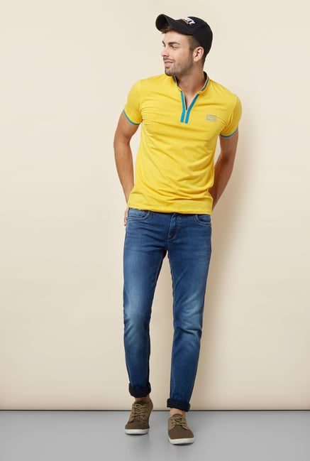 Lawman Yellow Solid T shirt Lawman Yellow Solid T shirt