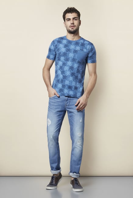 Lawman Blue Printed Cotton T shirt Lawman Blue Printed Cotton T shirt