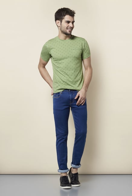 Lawman Mint Green Printed T shirt Lawman Mint Green Printed T shirt