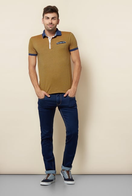 Lawman Mustard Striped T shirt Lawman Mustard Striped T shirt