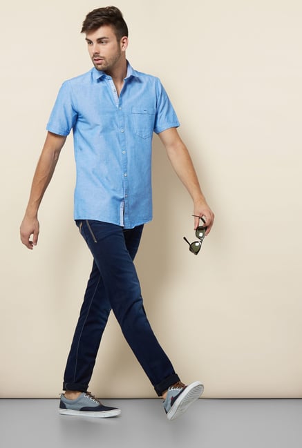 Lawman Blue Slim Fit Casual Shirt Lawman Blue Slim Fit Casual Shirt