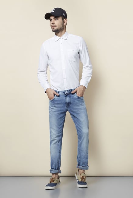 Lawman White Solid Cotton Shirt Lawman White Solid Cotton Shirt