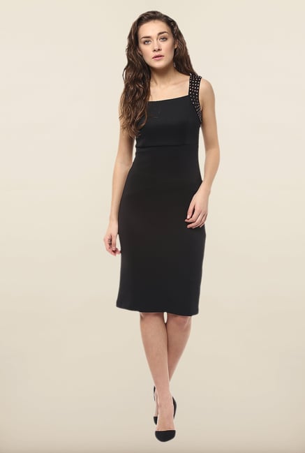 Avirate Black Solid Bodycon Dress Avirate Black Solid Bodycon Dress
