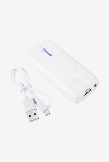 Nextech 5200 mAh Power Bank with LED Torch (White) Nextech 5200 mAh Power Bank with LED Torch (White)