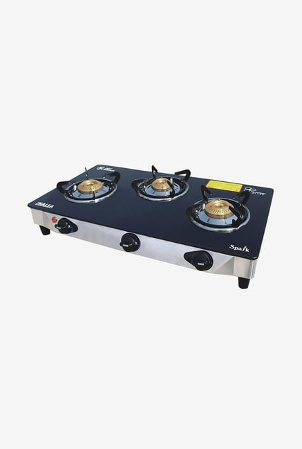 Inalsa Spark SS 3 Burner Gas Cooktop Black Inalsa Spark SS 3 Burner Gas Cooktop Black