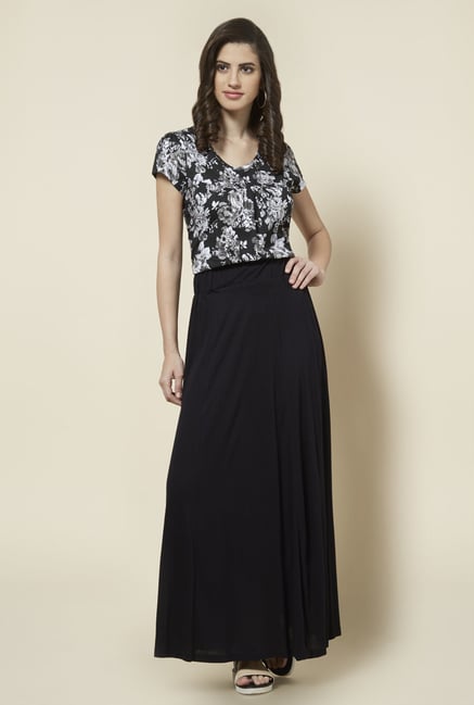 Zudio Black Floral Printed Top Zudio Black Floral Printed Top