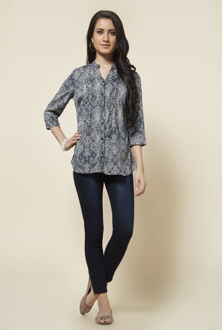 Zudio Grey Isabel Printed Blouse Zudio Grey Isabel Printed Blouse
