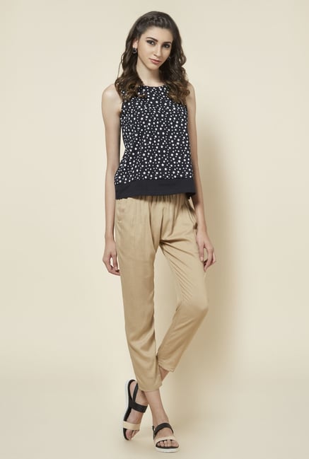 Zudio Black Leah Printed Top Zudio Black Leah Printed Top