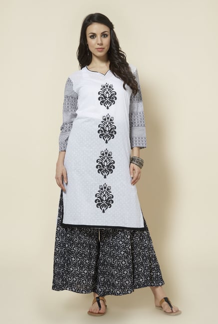 Zudio White Printed Kurta Zudio White Printed Kurta