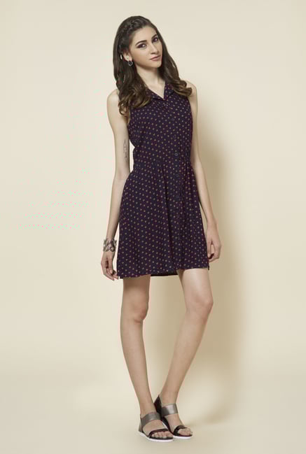 Zudio Navy Heart Printed Dress Zudio Navy Heart Printed Dress