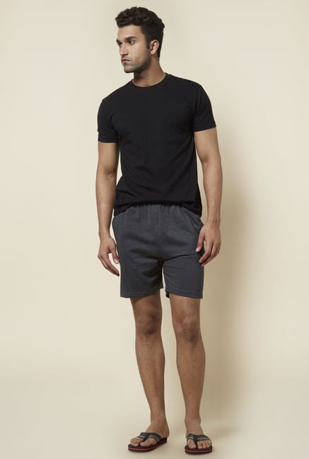 Zudio Dark Grey Solid Shorts Zudio Dark Grey Solid Shorts