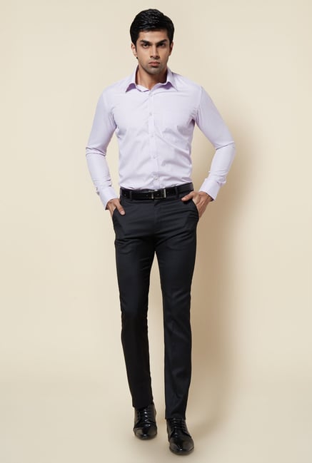 Zudio Navy Solid Flat Front Trouser Zudio Navy Solid Flat Front Trouser