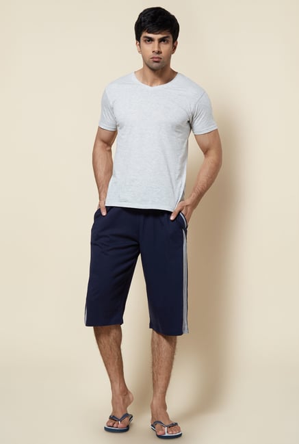 Zudio Navy 3/4th Cotton Capri Zudio Navy 3/4th Cotton Capri