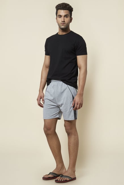 Zudio Grey Solid Cotton Shorts Zudio Grey Solid Cotton Shorts