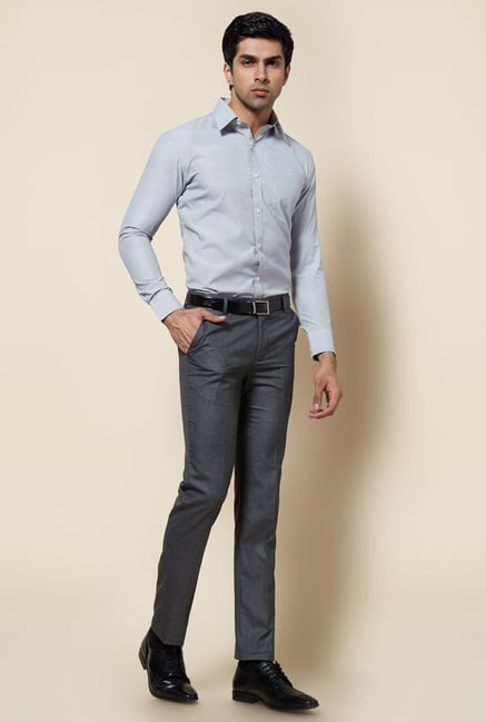 Zudio Grey Solid Formal Trouser Zudio Grey Solid Formal Trouser