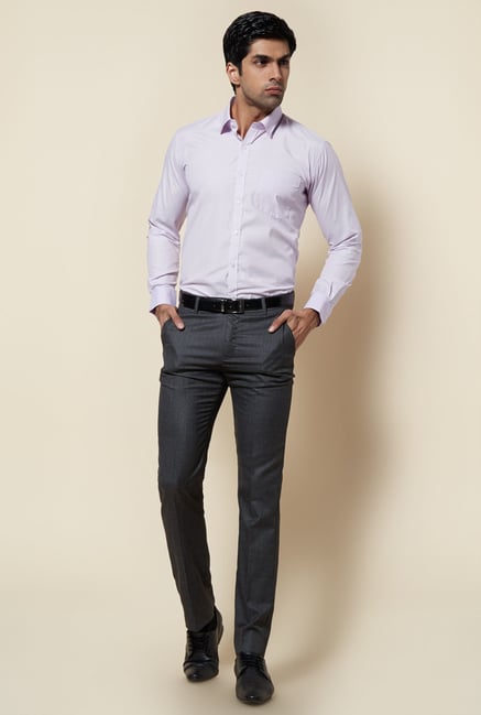 Zudio Dark Grey Flat Front Trouser Zudio Dark Grey Flat Front Trouser