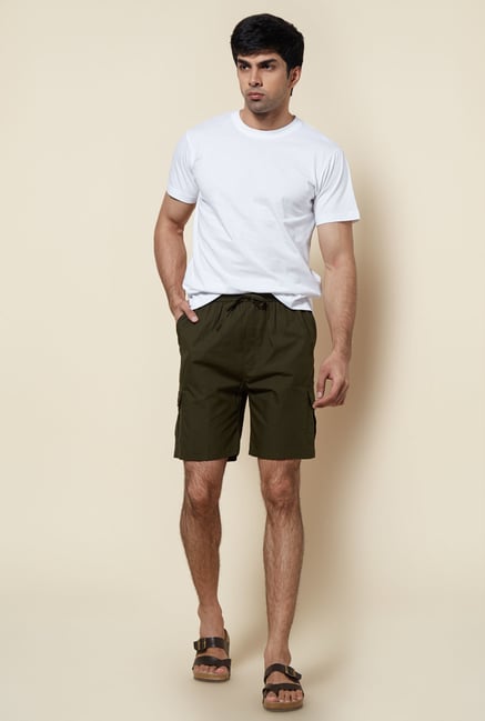 Zudio Olive Solid Shorts Zudio Olive Solid Shorts