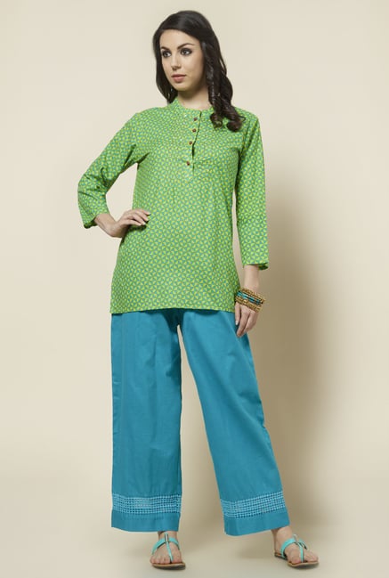 Zudio Green Printed Short Kurti Zudio Green Printed Short Kurti
