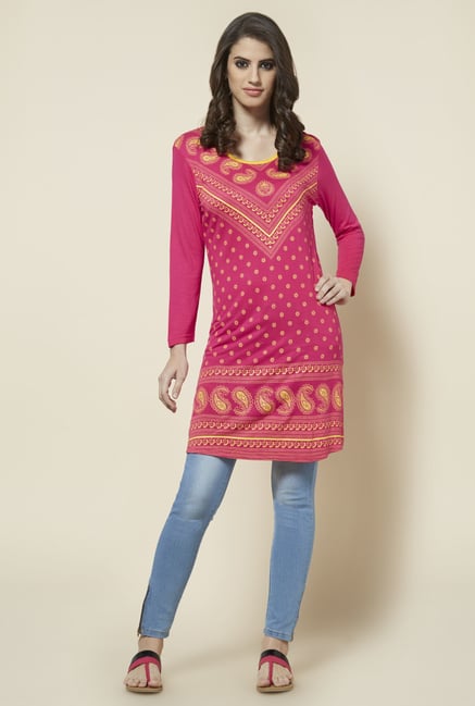 Zudio Pink Printed Kurta Zudio Pink Printed Kurta