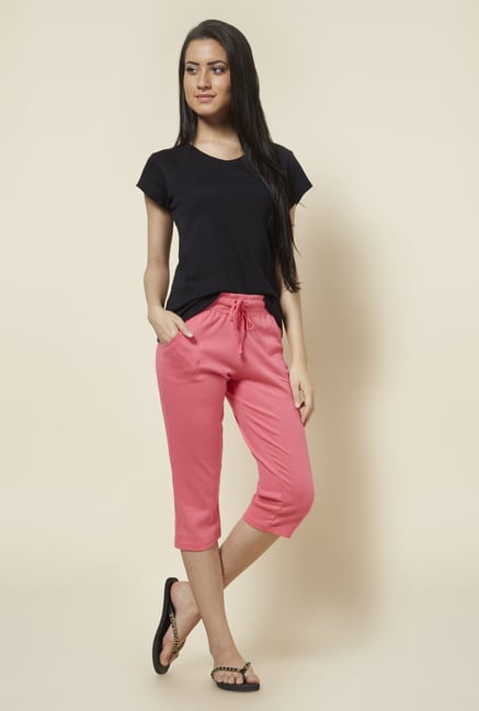 Zudio Pink Solid Capris Zudio Pink Solid Capris