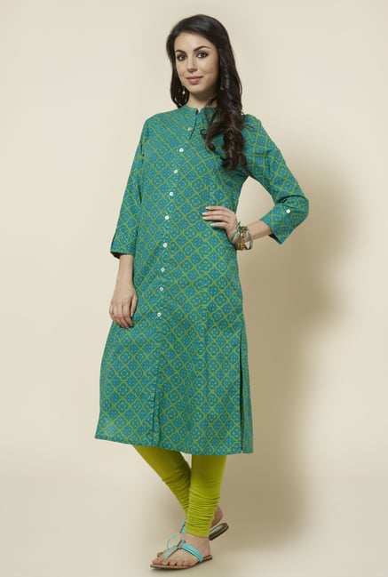 Zudio Green Printed Kurta Zudio Green Printed Kurta