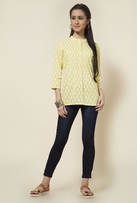 Zudio Yellow Printed Kurti Zudio Yellow Printed Kurti